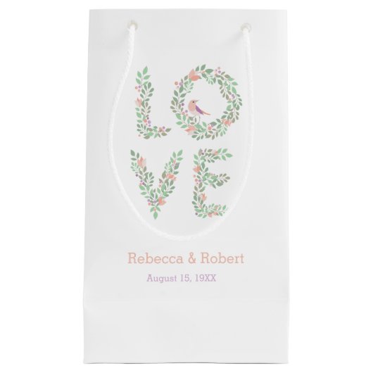 Liebe-Vögel botanisch Kleine Geschenktüte (Vorderseite)