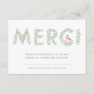 Liebe Vögel & Briefe Merci Dankeskarte