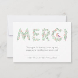 Liebe Vögel & Briefe Merci Dankeskarte