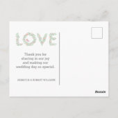 Liebe Vögel & Briefe Vielen Dank Postkarte (Rückseite)