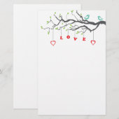 Liebe-Vögel Briefpapier (Vorne/Hinten)