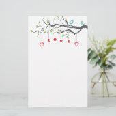 Liebe-Vögel Briefpapier (Stehend Vorderseite)