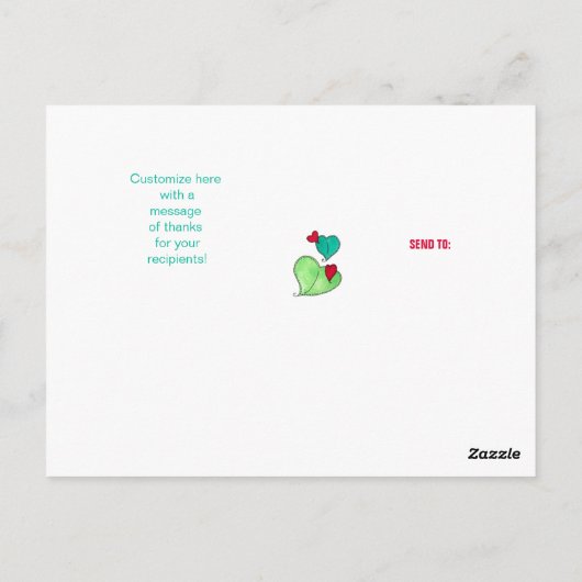 Liebe Vögel Danke Postkarte (Rückseite)