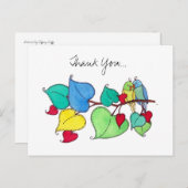 Liebe Vögel Danke Postkarte (Vorne/Hinten)