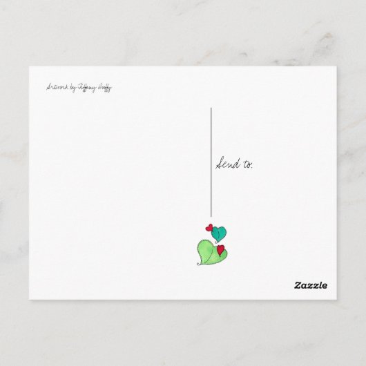 Liebe Vögel Danke Postkarte (Rückseite)