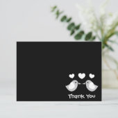 Liebe-Vögel danken Ihnen zu kardieren (Schwarzes) Dankeskarte (Stehend Vorderseite)