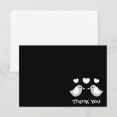 Liebe-Vögel danken Ihnen zu kardieren (Schwarzes) Dankeskarte (Vorne/Hinten)