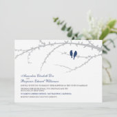 Liebe-Vögel, die Einladung (Marine, Wedding sind) (Stehend Vorderseite)