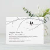 Liebe-Vögel, die Einladung (Schwarzes, Wedding (Stehend Vorderseite)