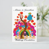 Liebe-Vögel, die Einladung Wedding sind (Stehend Vorderseite)