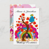 Liebe-Vögel, die Einladung Wedding sind (Vorne/Hinten)