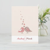 Liebe-Vögel, die Einladung Wedding sind (Stehend Vorderseite)