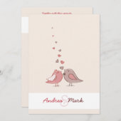 Liebe-Vögel, die Einladung Wedding sind (Vorne/Hinten)