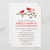 Liebe-Vögel, die Einladungen Wedding sind (Vorne/Hinten)