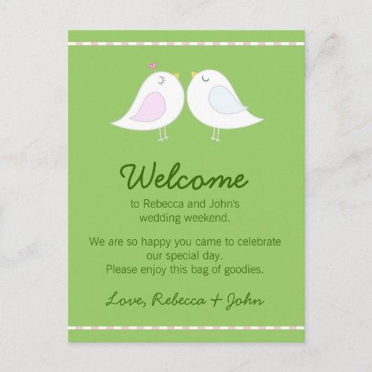 Liebe-Vögel, die willkommene Karte Wedding sind (Vorderseite)