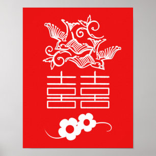 Liebe Vögel - Doppeltes Glück - Feng Shui Wall Art Poster