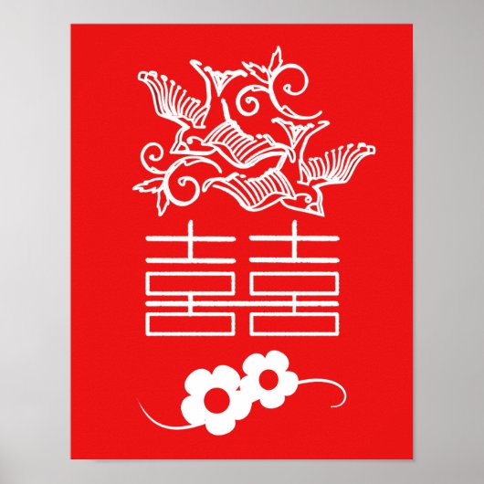 Liebe Vögel - Doppeltes Glück - Feng Shui Wall Art Poster (Vorne)