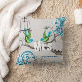 Liebe Vögel Frau Bride's Aquamarin & Green Birdcag Kissen (Decke)