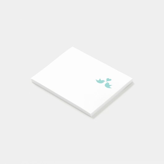 Liebe Vögel Gesang vom Herzen Post-it Klebezettel (angewinkelt)