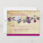 LIEBE VÖGEL, GROSSE RSVPs/DIY-Farbe RSVP Karte (Rückseite)