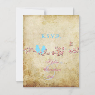 LIEBE VÖGEL, GROSSE RSVPs/DIY-Farbe RSVP Karte