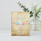 LIEBE VÖGEL, GROSSE RSVPs/DIY-Farbe RSVP Karte (Stehend Vorderseite)