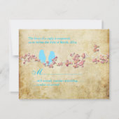 LIEBE VÖGEL, GROSSE RSVPs/DIY-Farbe RSVP Karte (Rückseite)