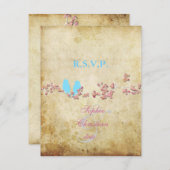 LIEBE VÖGEL, GROSSE RSVPs/DIY-Farbe RSVP Karte (Vorne/Hinten)