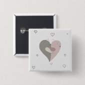 Liebe Vögel Herz Button (Vorne & Hinten)