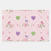 Liebe Vögel Herz Geschenkpapier Set (Vorderseite)
