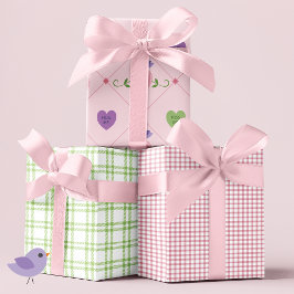 Liebe Vögel Herz Geschenkpapier Set
