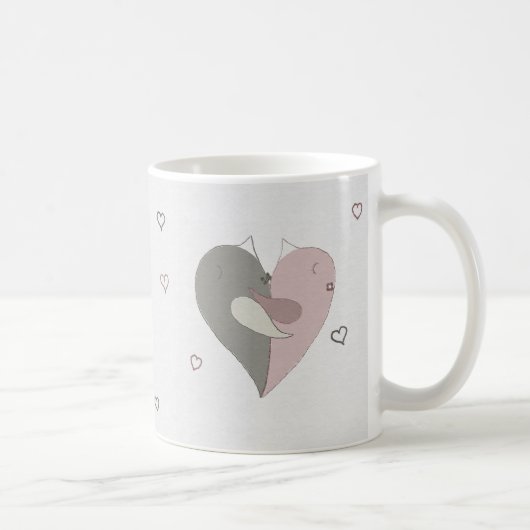 Liebe Vögel Herz Kaffeetasse (Rechts)