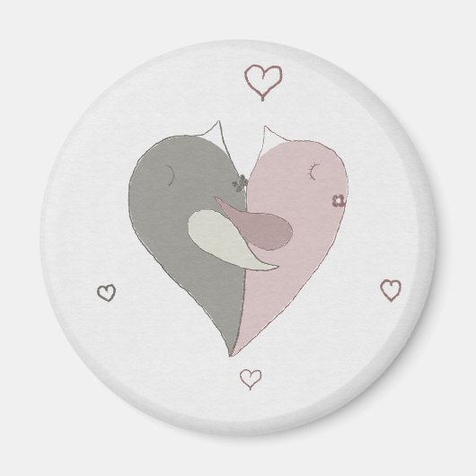 Liebe Vögel Herz Magnet (Vorne)