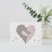 Liebe Vögel Herz Postkarte (Stehend Vorderseite)