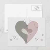 Liebe Vögel Herz Postkarte (Vorne/Hinten)