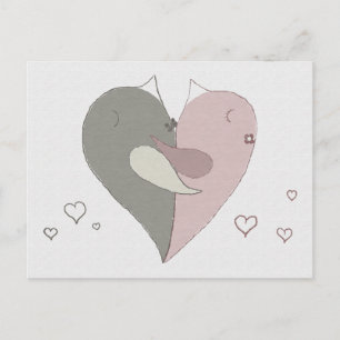 Liebe Vögel Herz Postkarte