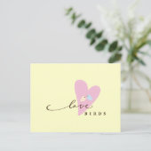 Liebe Vögel & Herz Postkarte (Stehend Vorderseite)
