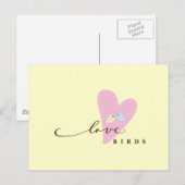 Liebe Vögel & Herz Postkarte (Vorne/Hinten)