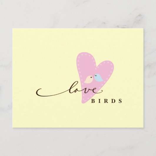 Liebe Vögel & Herz Postkarte (Vorderseite)
