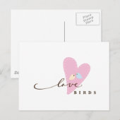 Liebe Vögel & Herz Postkarte (Vorne/Hinten)