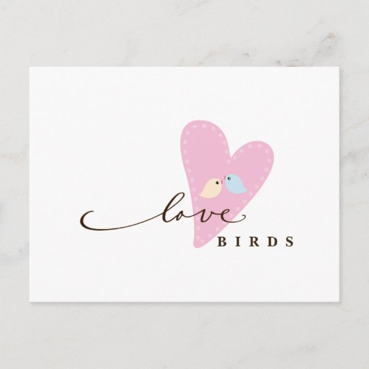 Liebe Vögel & Herz Postkarte (Vorderseite)