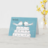 Liebe Vögel Hochzeit Braut und Gräuel Glückwunsch Karte (Gelbe Blume)