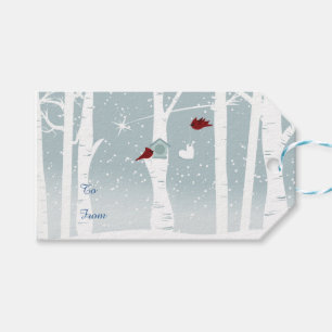 Liebe-Vögel im Winter Geschenkanhänger
