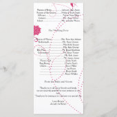 Liebe Vögel in Rosa und Weiß Hochzeitsprogramm Programm (Rückseite)