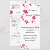 Liebe Vögel in Rosa und Weiß Hochzeitsprogramm Programm (Vorne/Hinten)