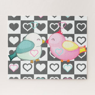 Liebe Vogel Jigsaw Puzzle mit Herz