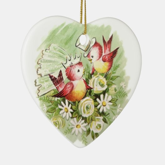 Liebe-Vögel Keramik Ornament (Rechts)