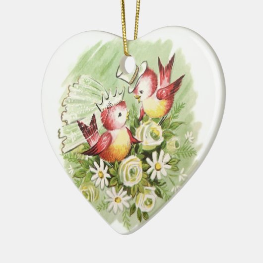 Liebe-Vögel Keramik Ornament (Links)