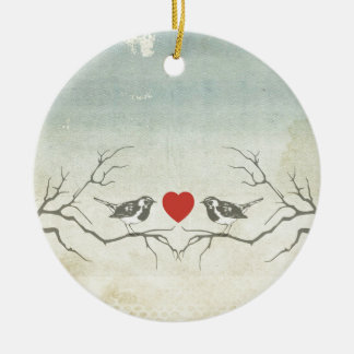 Liebe-Vögel Keramikornament