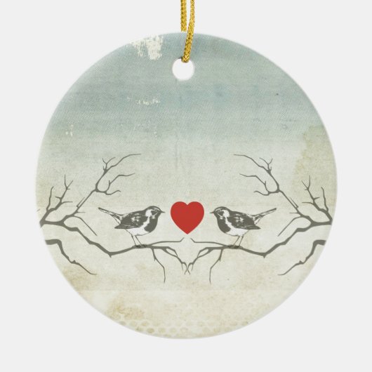 Liebe-Vögel Keramikornament (Vorne)